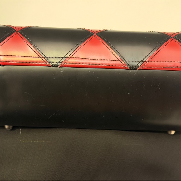 kate spade new york Black Red Colorblock Shoulder Bag Silver Hardware Chain Logo - Picture 4 of 9